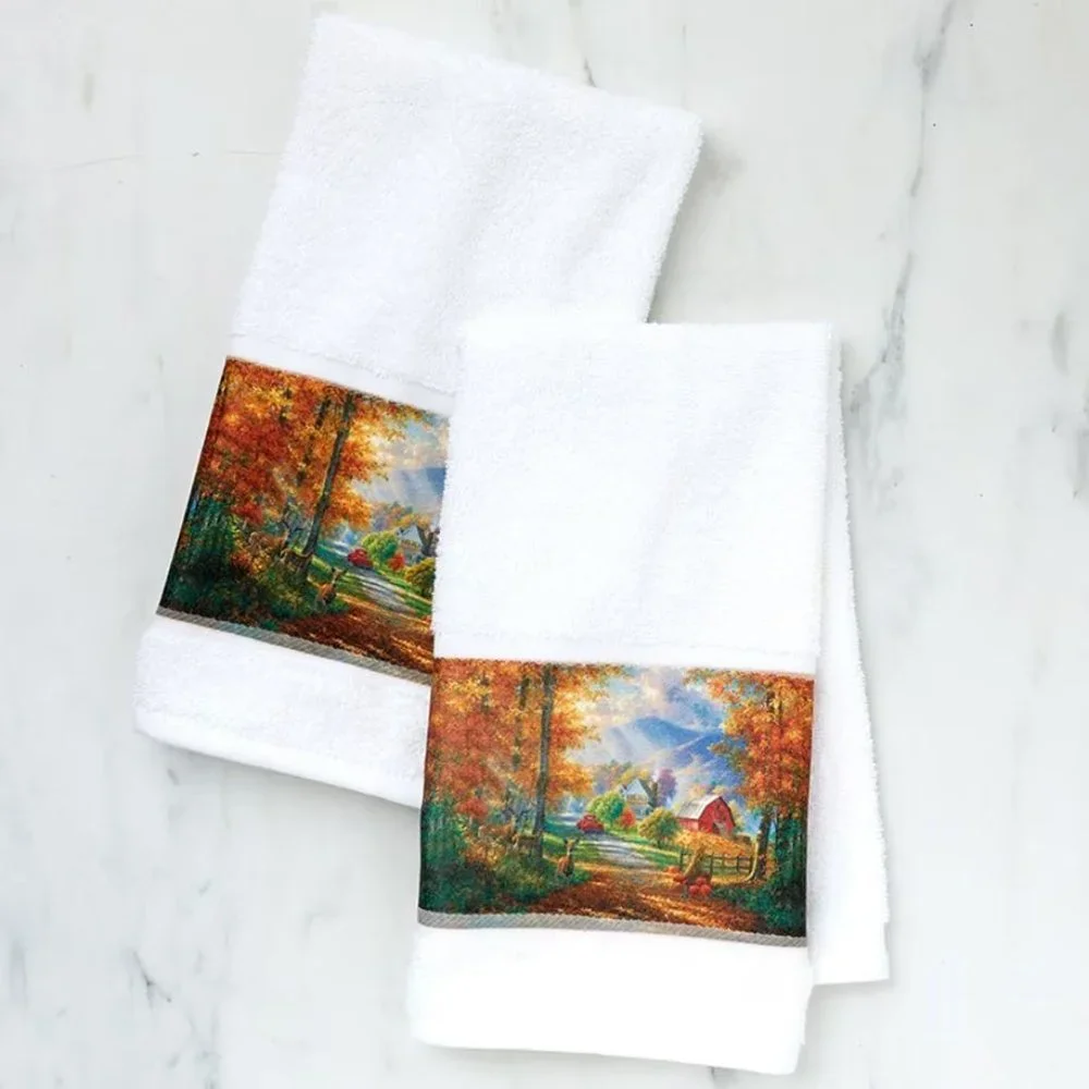 Fall Memories Bath Collection SET OF 2 HAND TOWELS